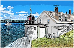 Browns Head Light on Vinalhaven Island -Digital Painting 2